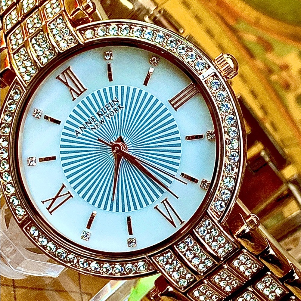 Anne Klein  Crystal Rose Gold Tone Women's Watch.